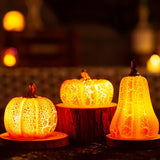 New Halloween Pumpkin Lantern Simulation Pumpkin LED Candle Lamp Resin Luminous Pumpkin.