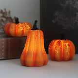 New Halloween Pumpkin Lantern Simulation Pumpkin LED Candle Lamp Resin Luminous Pumpkin.