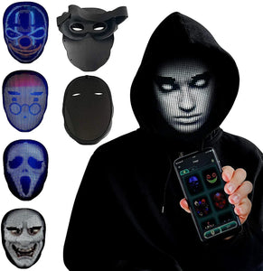 Halloween Face Masks Full Color LED Luminous Mask Face Changing Mask Party Bar Props.